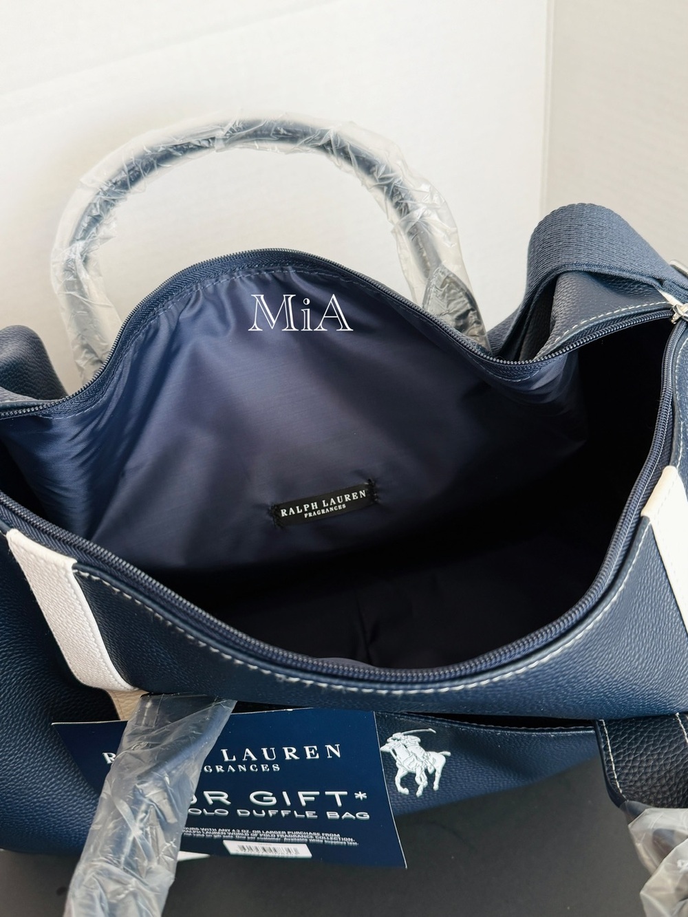 Ralph Lauren Polo Travel / Weekend /Gym Bag With Side Pocket + Strap (Dark Navy) - Picture 8 of 9